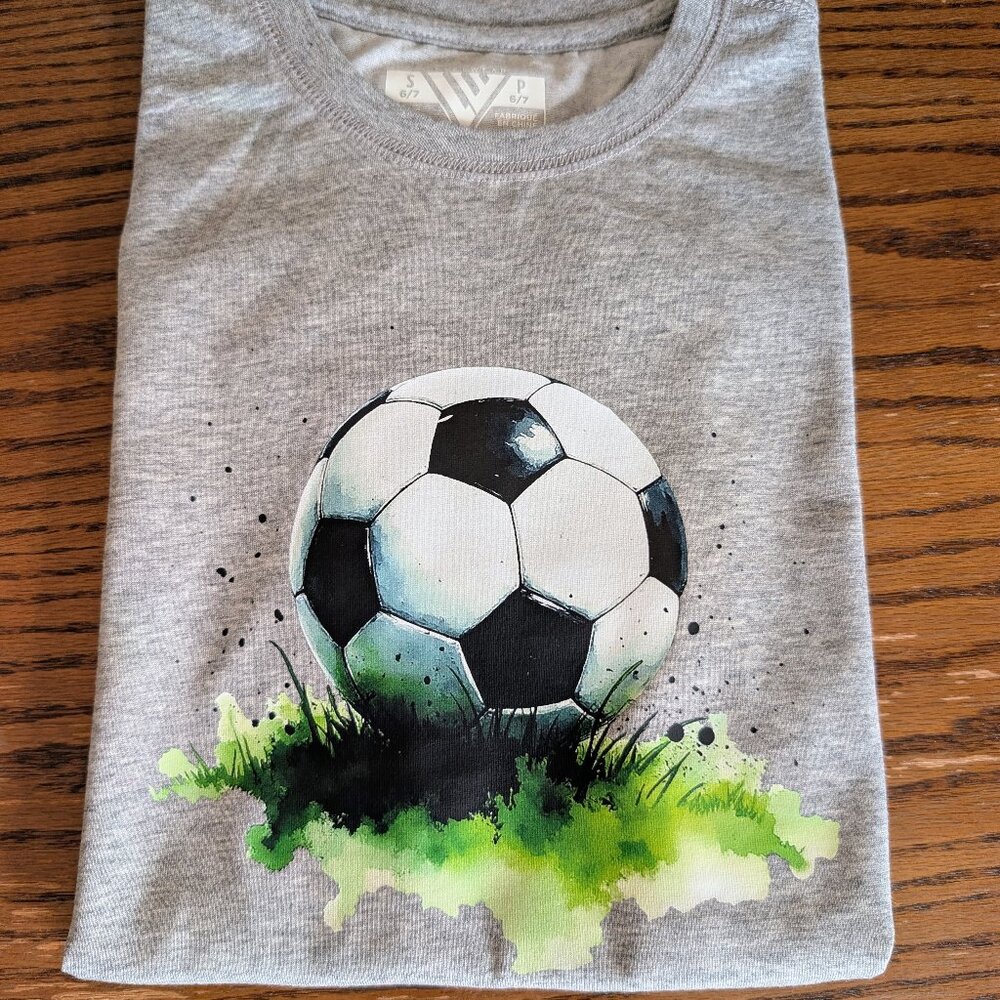 New soccer watercolour t-shirt